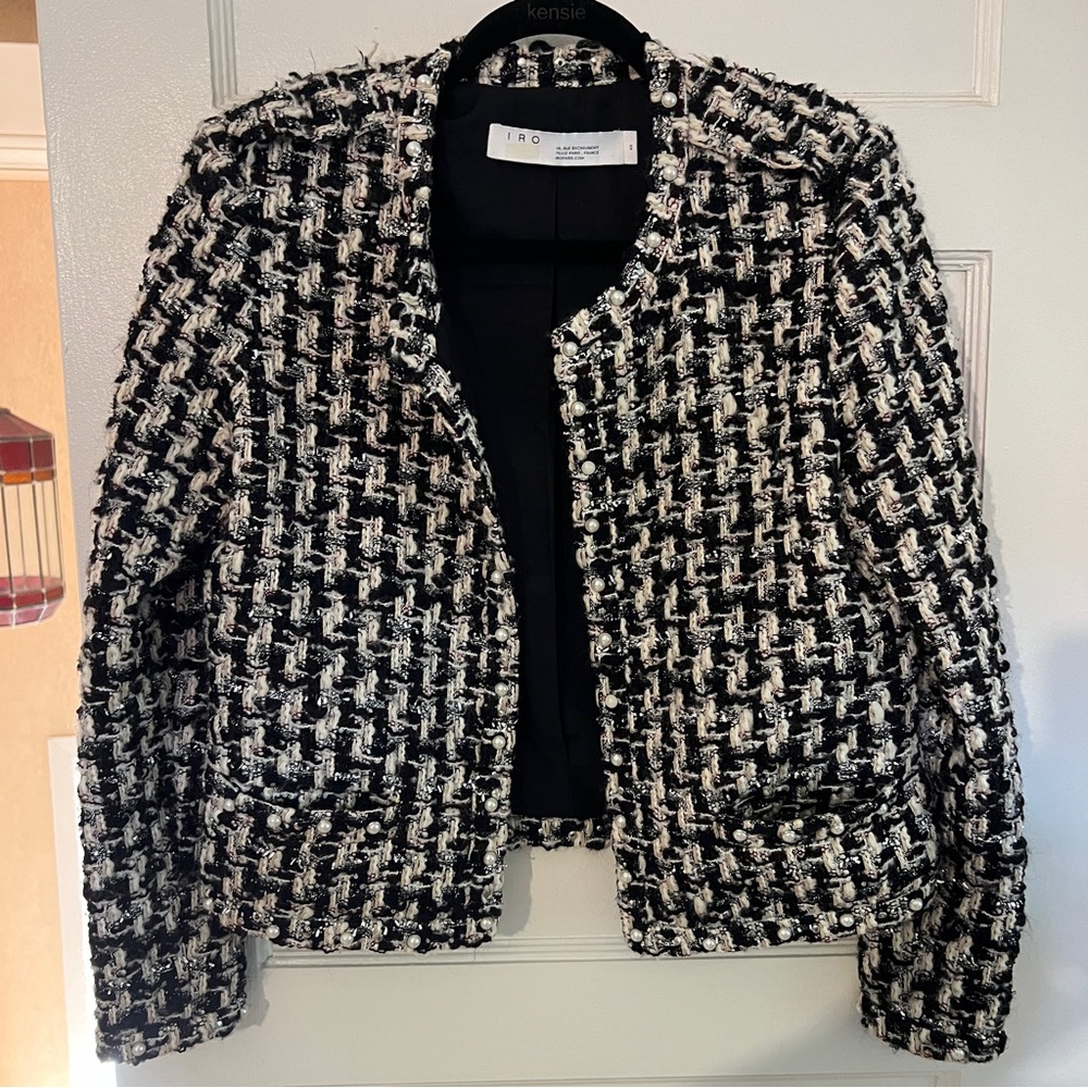 IRO Paris Faux Pearl Tweed Jacket
